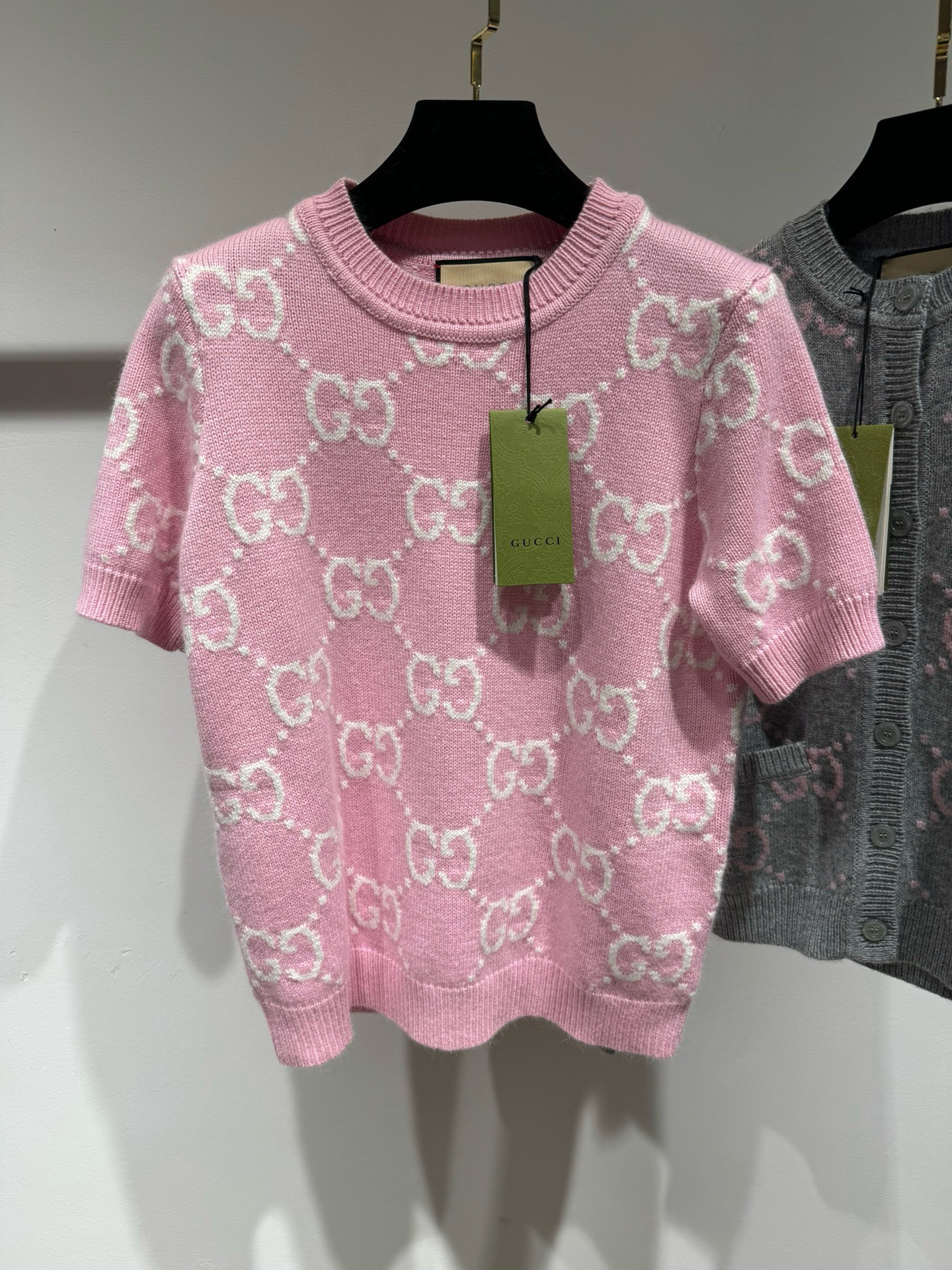 Bagsaaa Gvc*1 GG knit wool top in pink