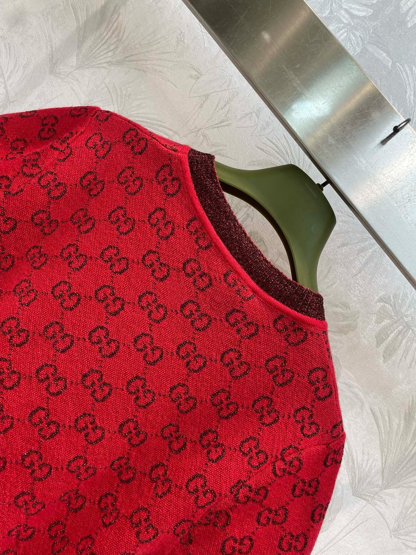 Bagsaaa Gvc*1 GG knit wool top in red