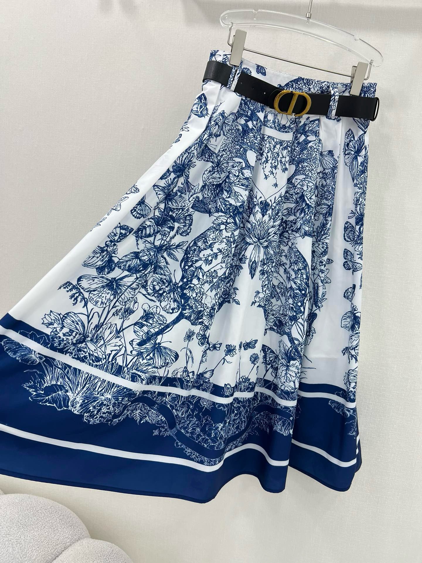 Bagsaaa D10r Blue Long Skirt