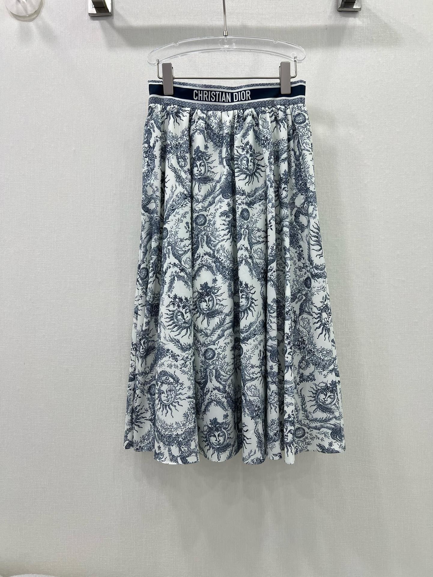 Bagsaaa D10r Long Skirt Toile de Jouy Soleil Pattern
