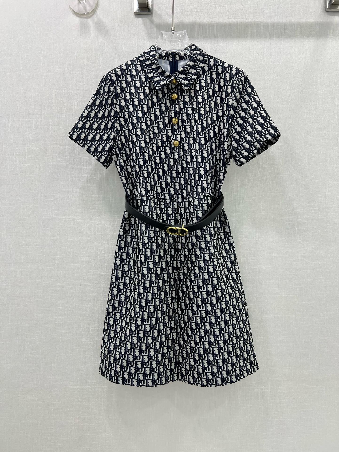 Bagsaa D10r T-Shirt Belt Dress In Jacquard Oblique