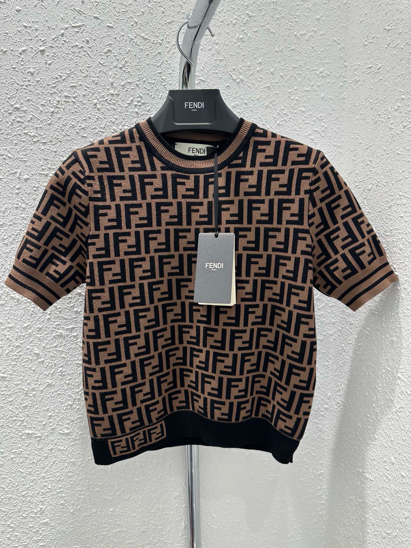 Bagsaaa F**di Knitwear Pullover FF Motif Short Sleeves