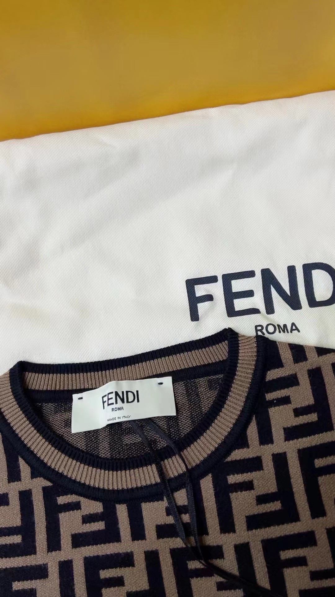 Bagsaaa F**di Knitwear Pullover FF Motif Short Sleeves