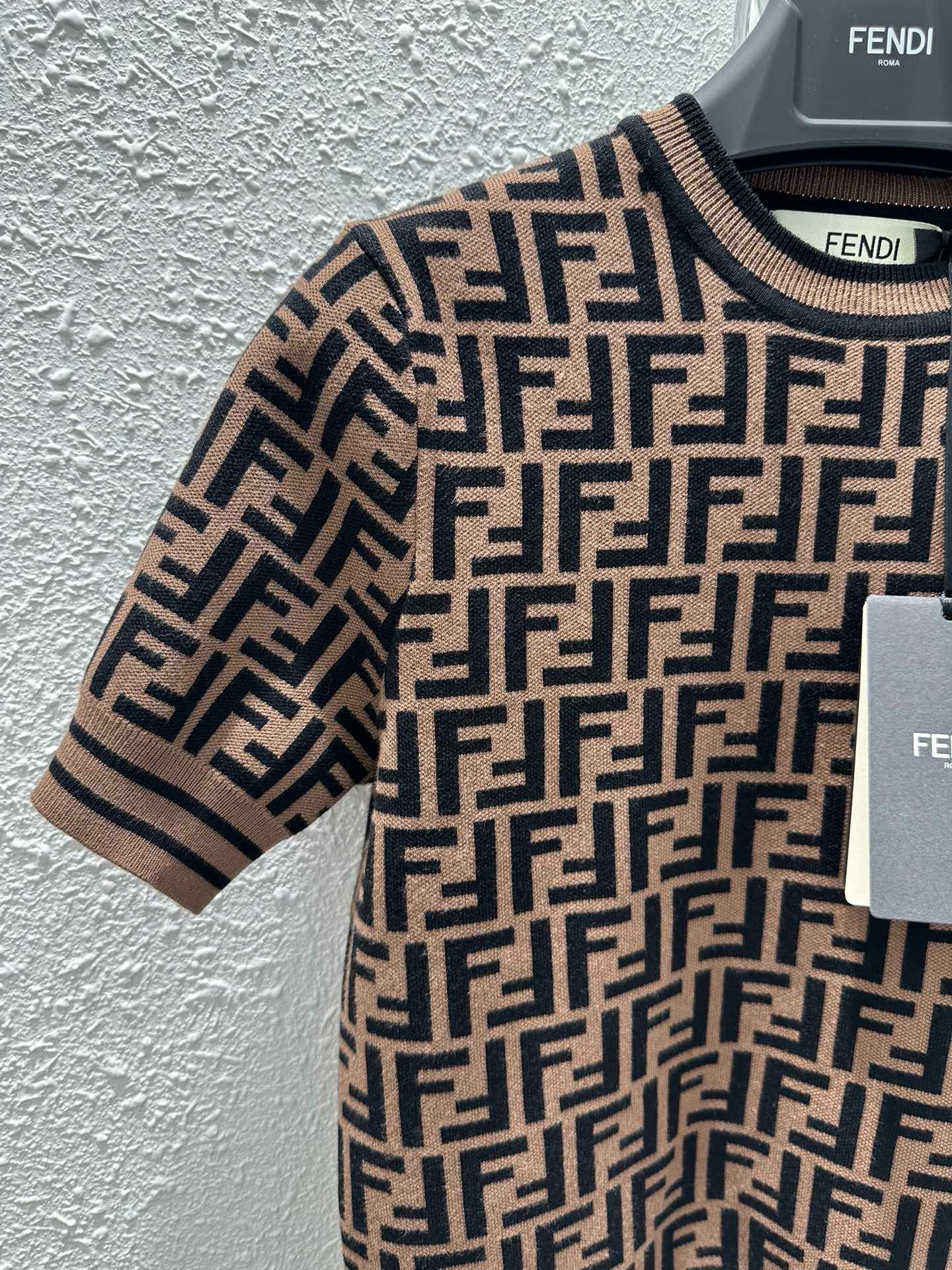 Bagsaaa F**di Knitwear Pullover FF Motif Short Sleeves