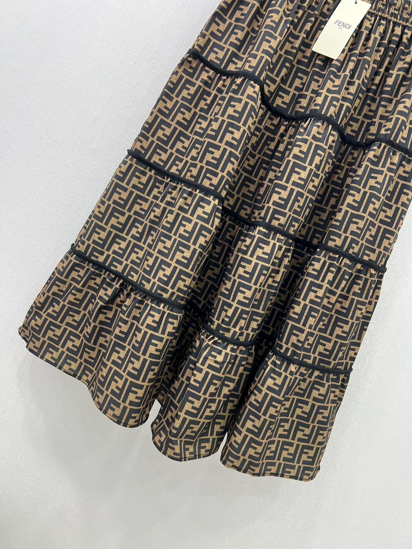 Bagsaaa F**di Midi Long SKirt FF Motif