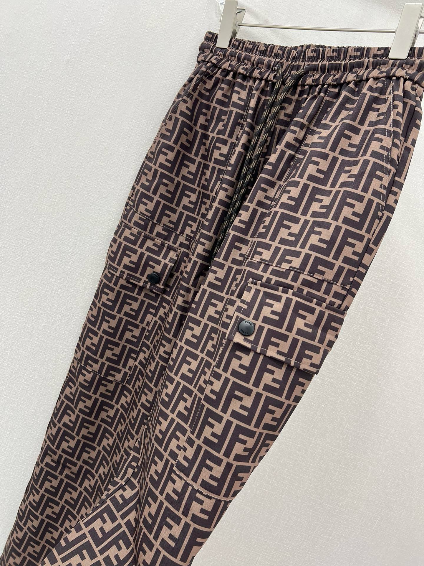 Bagsaaa F**di Pant FF Motif Brown