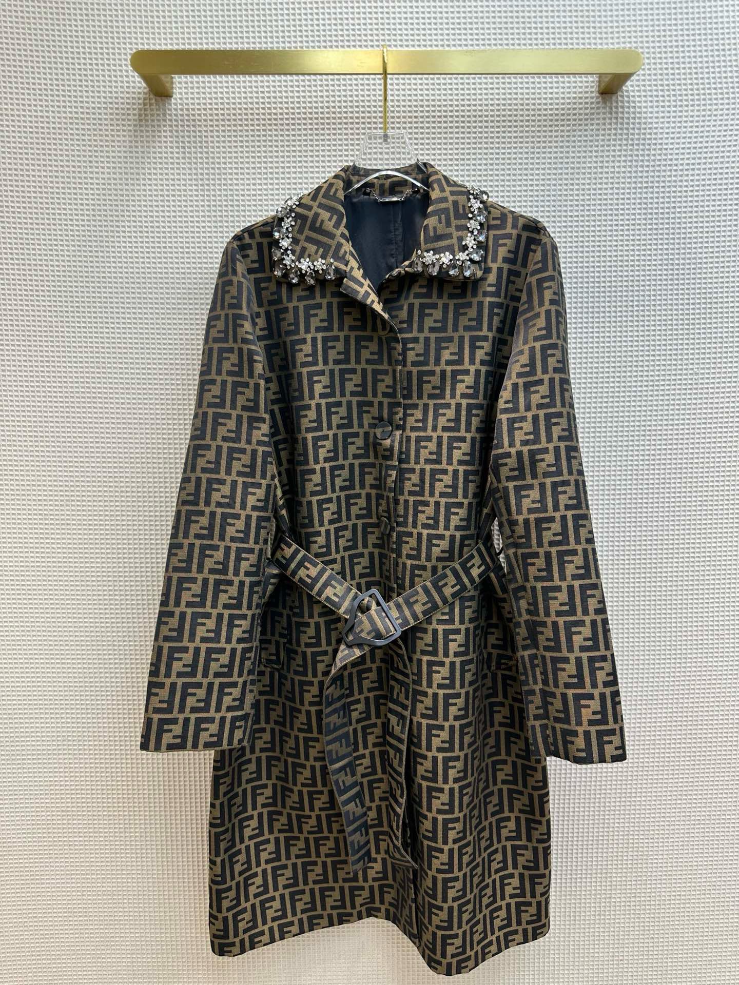 Bagsaaa F**di Brown canvas trench coat