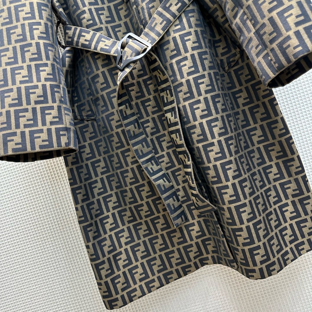 Bagsaaa F**di Brown canvas trench coat