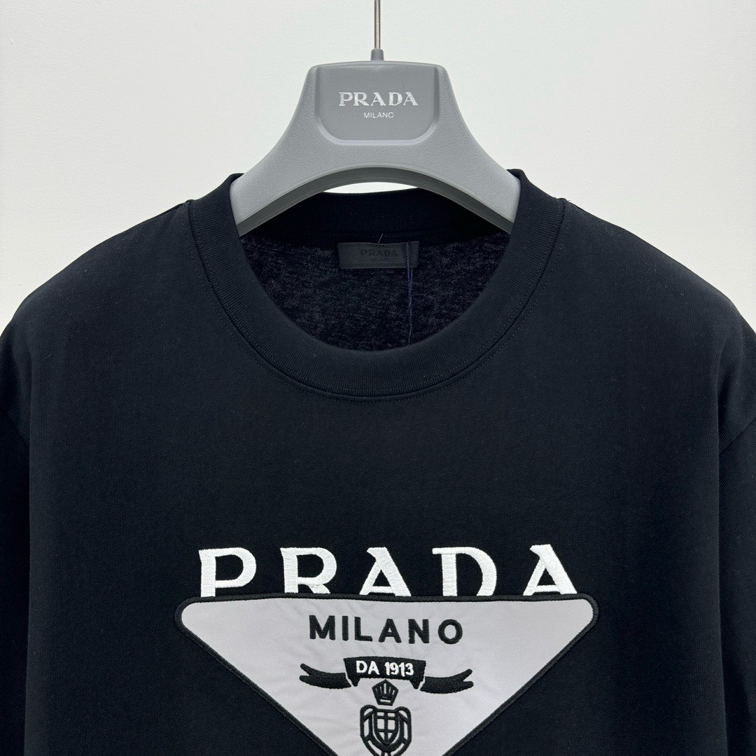 Bagsaaa Pra*a Triangle Logo Black T-Shirt