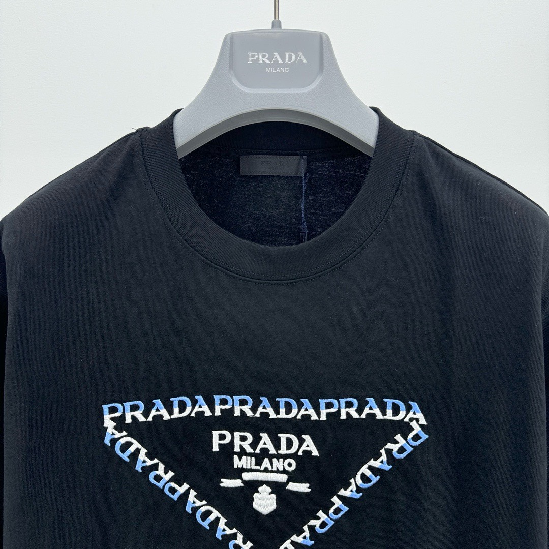 Bagsaaa Pra*a Triangle Logo Black T-Shirt 02