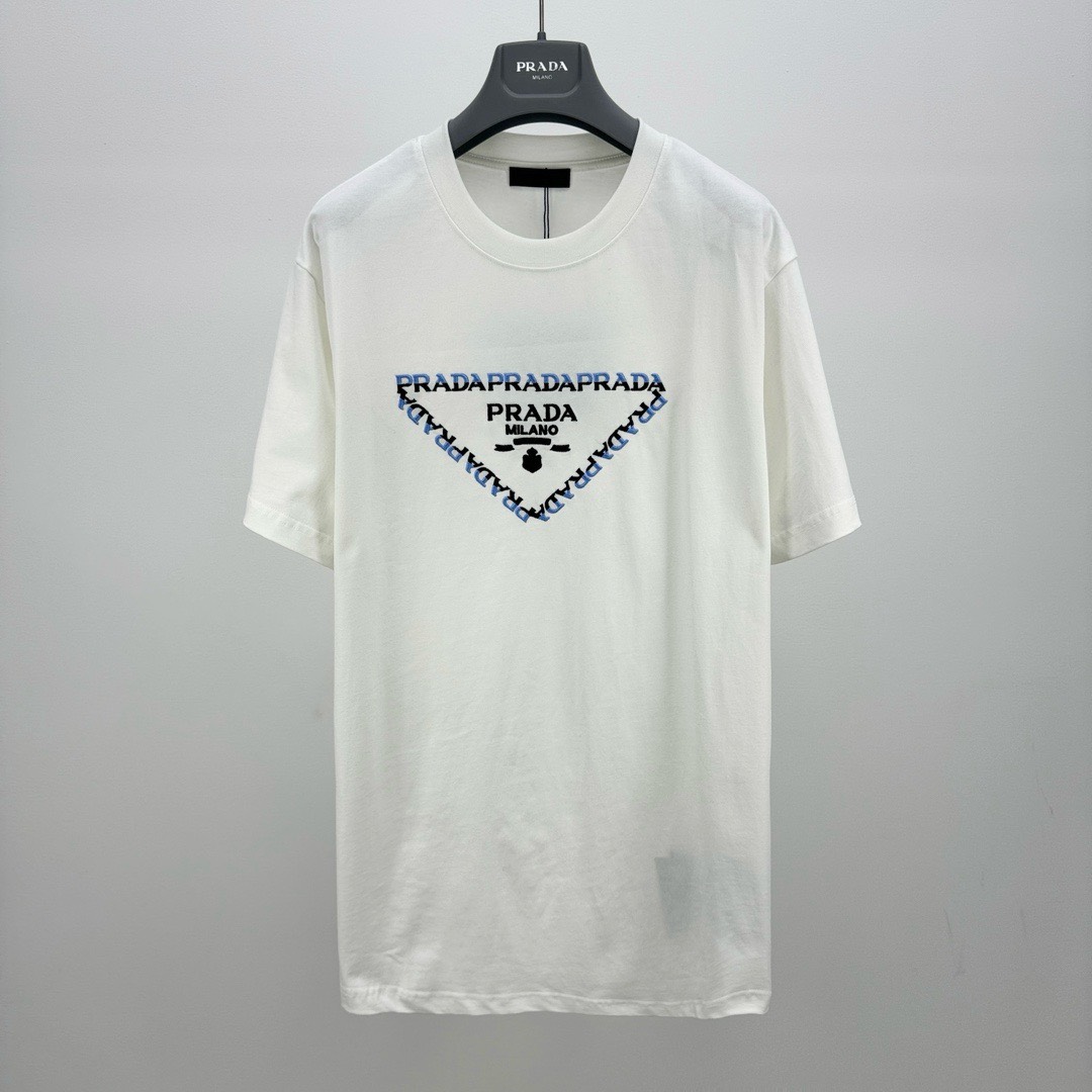 Bagsaaa Pra*a Triangle Logo White T-Shirt 02