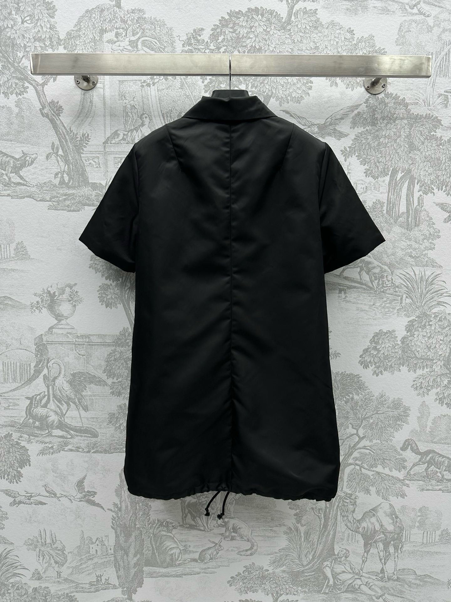 Bagsaaa Pra*a Triangle Logo Shirt Mini Dress in Silk-blend