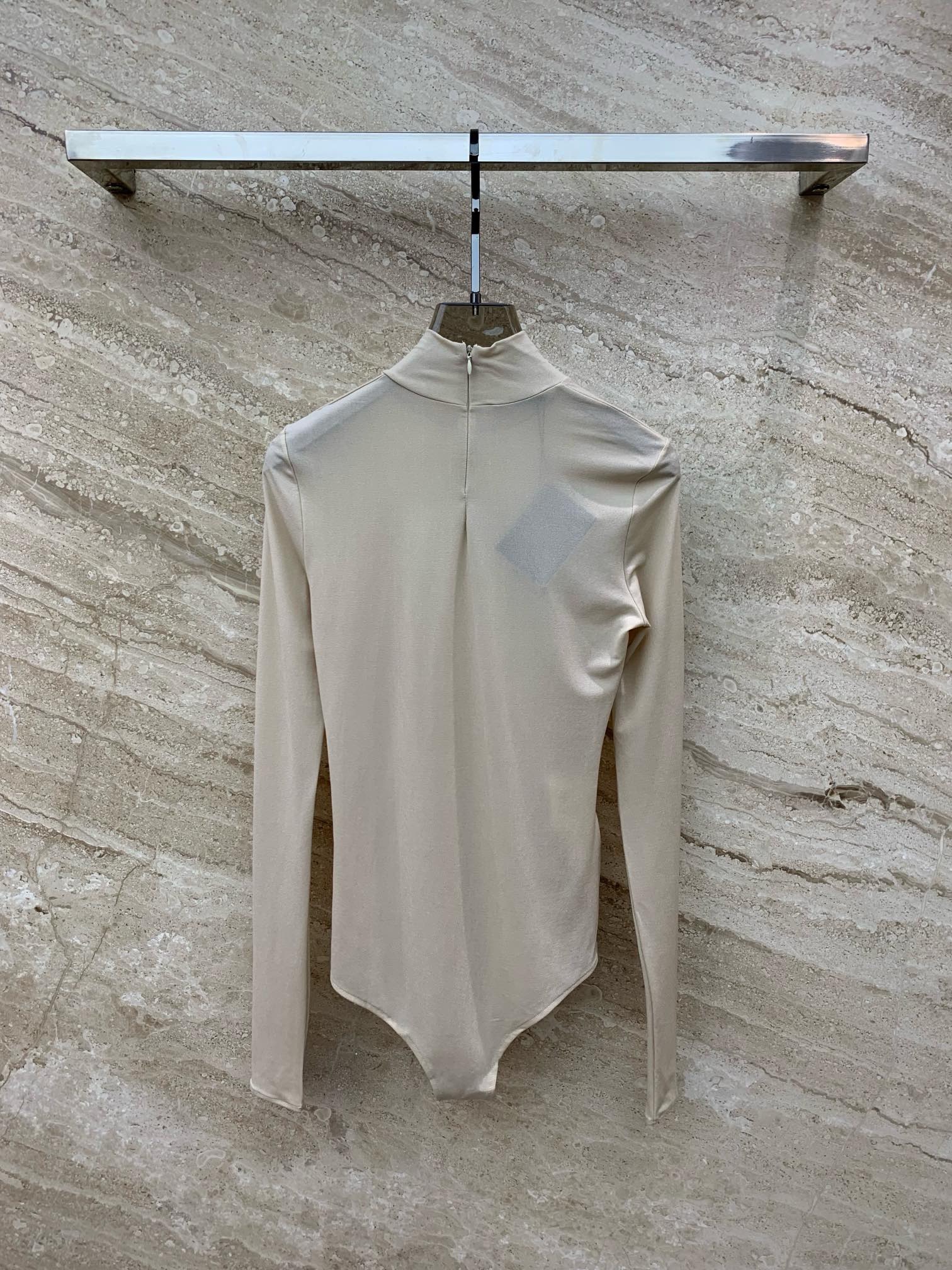 Bagsaaa Pra*a Tall Stone Roll Neck Bodysuit In Beige