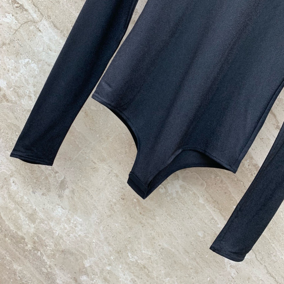 Bagsaaa Pra*a Tall Stone Roll Neck Bodysuit In Black