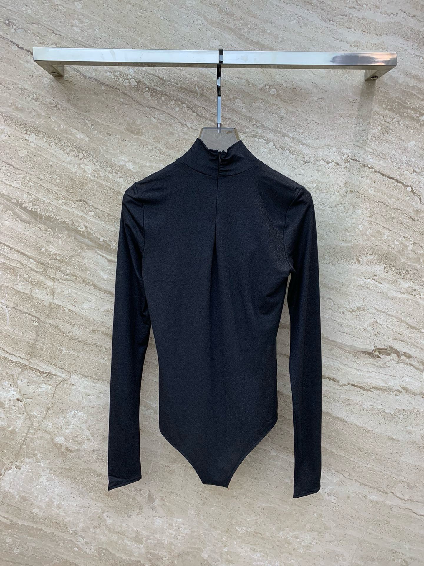 Bagsaaa Pra*a Tall Stone Roll Neck Bodysuit In Black