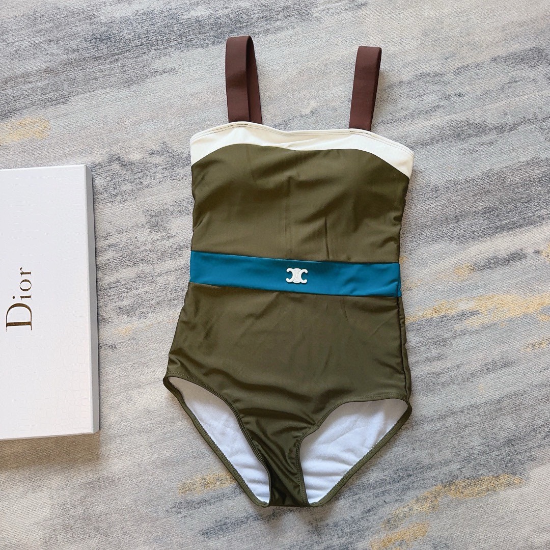 Bagsaaa Ce1i*e One Piece Swimwear In Green