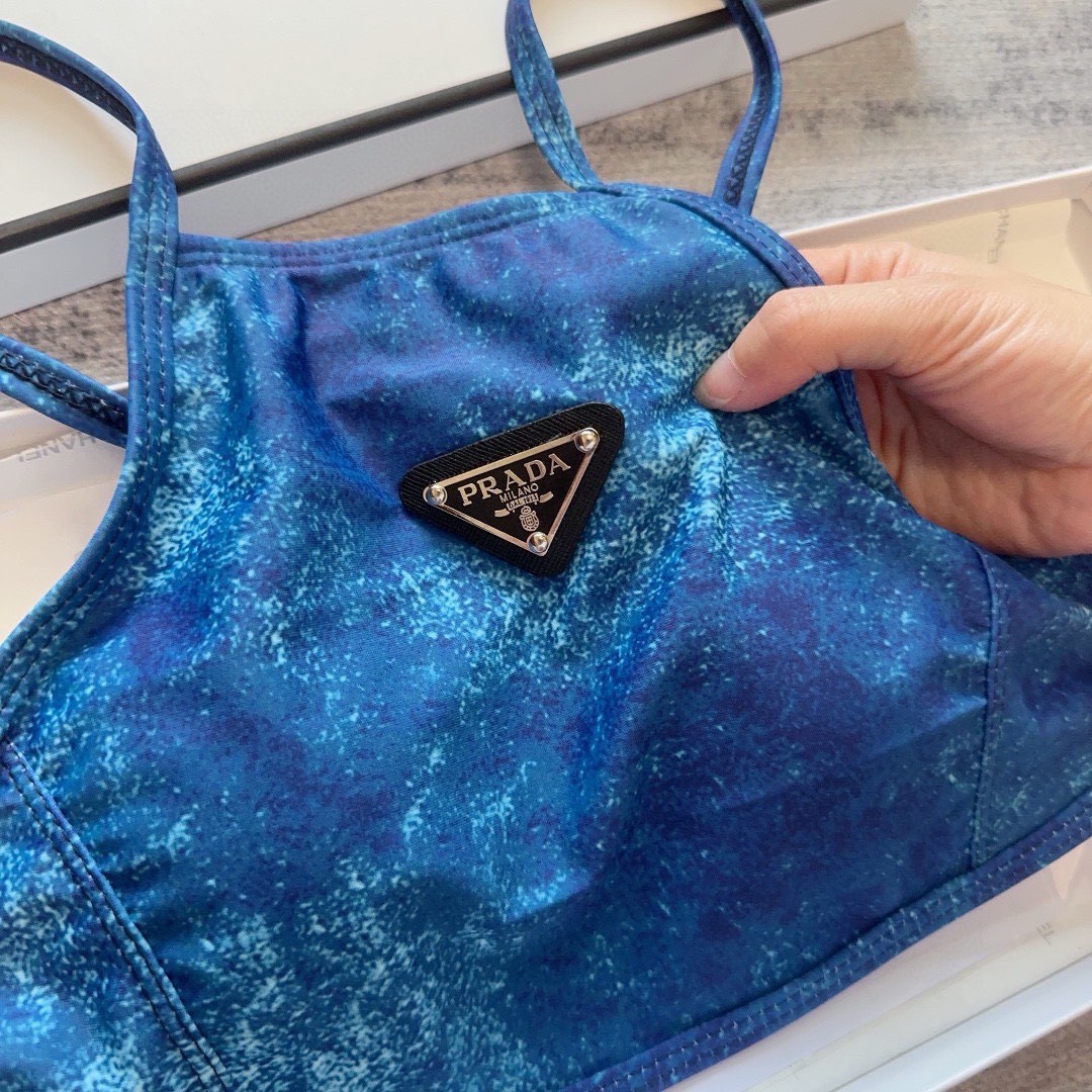 Bagsaaa Pra*a Swimwear Blue Set