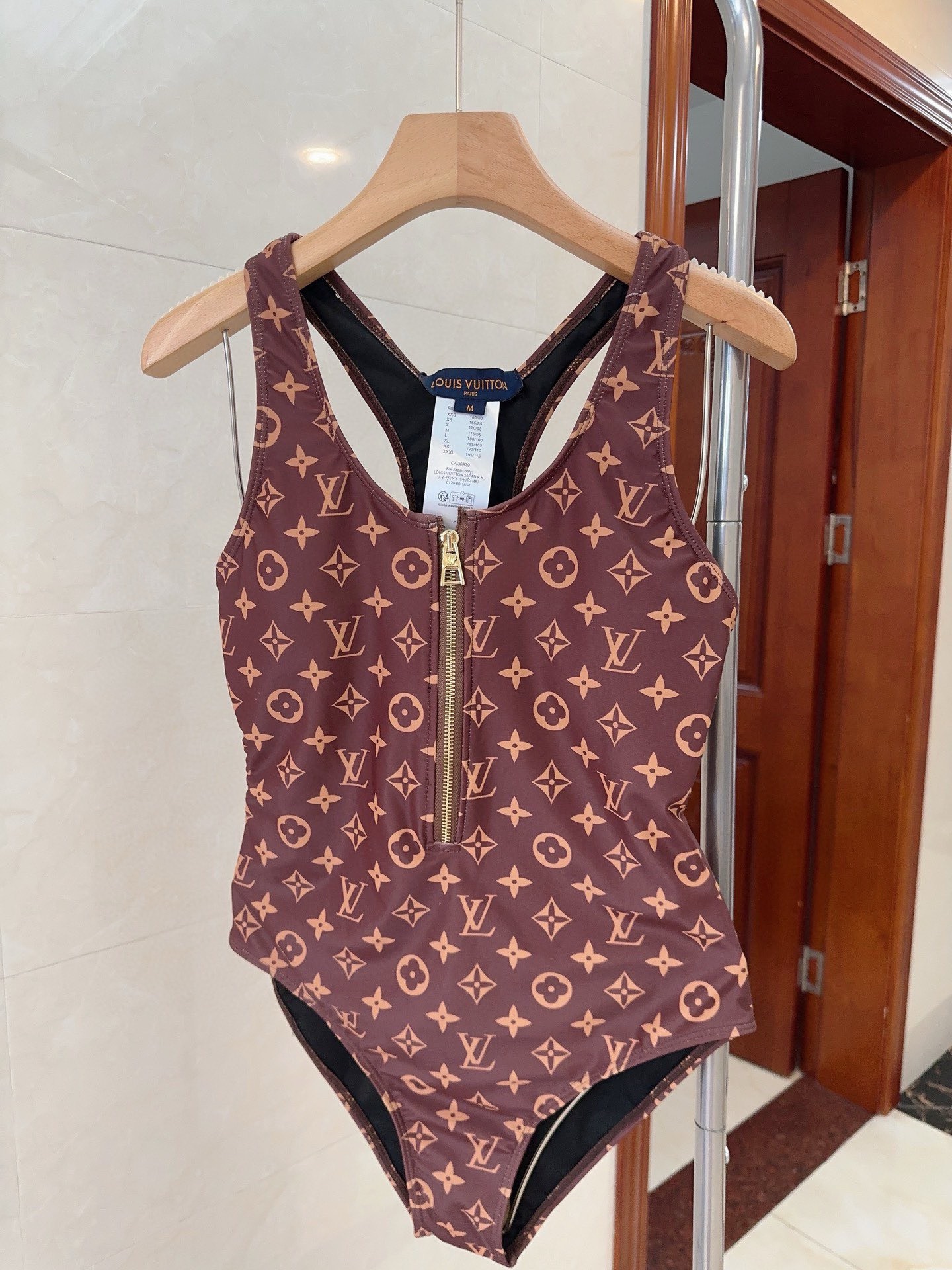 Bagsaaa L0vis Vvtt0n Zip-up Monogram One-Piece Swimsuit