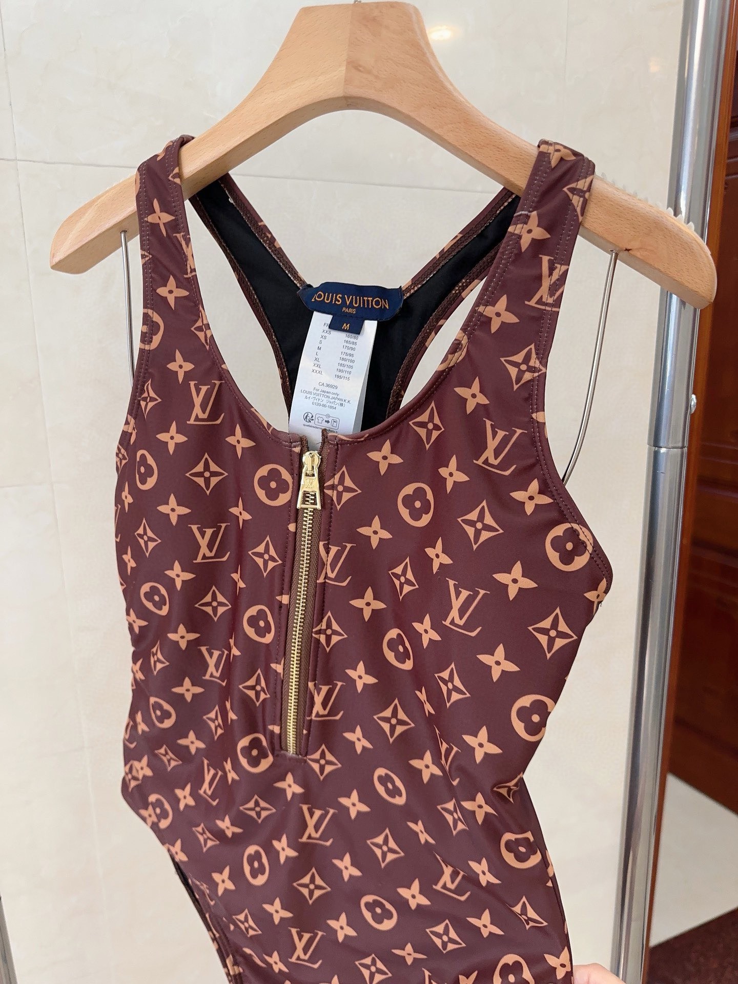 Bagsaaa L0vis Vvtt0n Zip-up Monogram One-Piece Swimsuit
