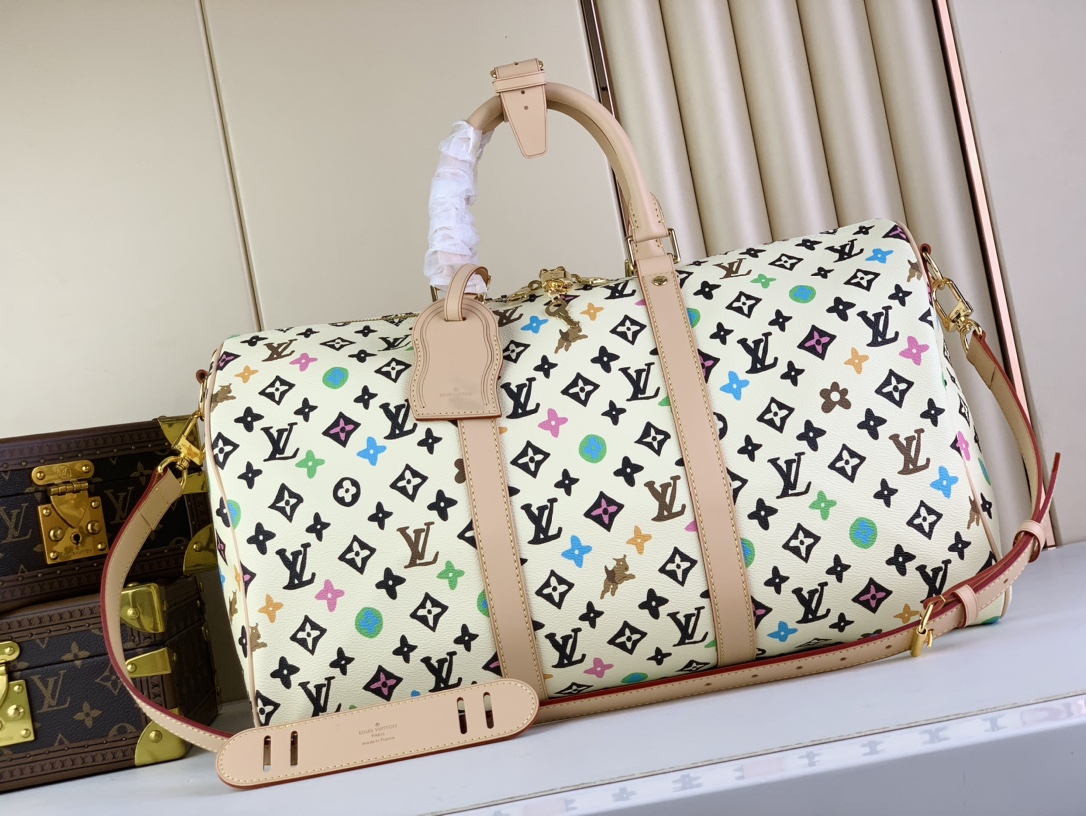 Bagsaaa L0vis Vvtt0n Keepall Bandoulière 45 Vanilla Monogram Craggy coated canvas - 45 x 27 x 20 cm
