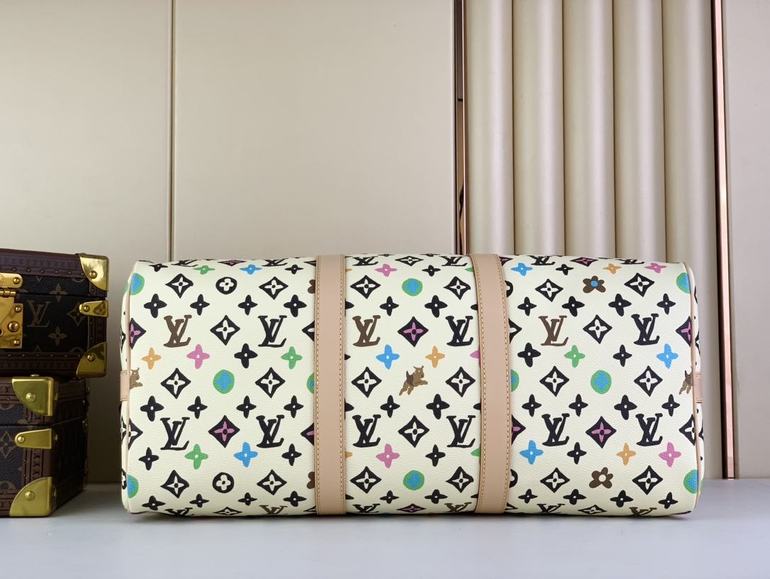 Bagsaaa L0vis Vvtt0n Keepall Bandoulière 45 Vanilla Monogram Craggy coated canvas - 45 x 27 x 20 cm