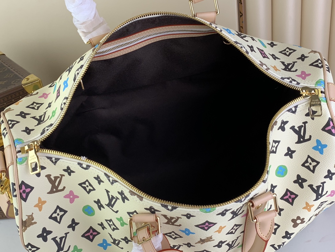 Bagsaaa L0vis Vvtt0n Keepall Bandoulière 45 Vanilla Monogram Craggy coated canvas - 45 x 27 x 20 cm