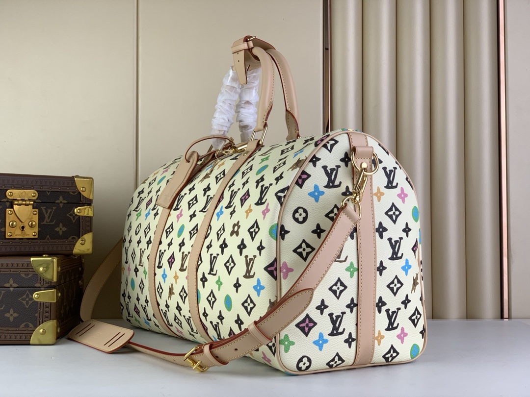 Bagsaaa L0vis Vvtt0n Keepall Bandoulière 45 Vanilla Monogram Craggy coated canvas - 45 x 27 x 20 cm