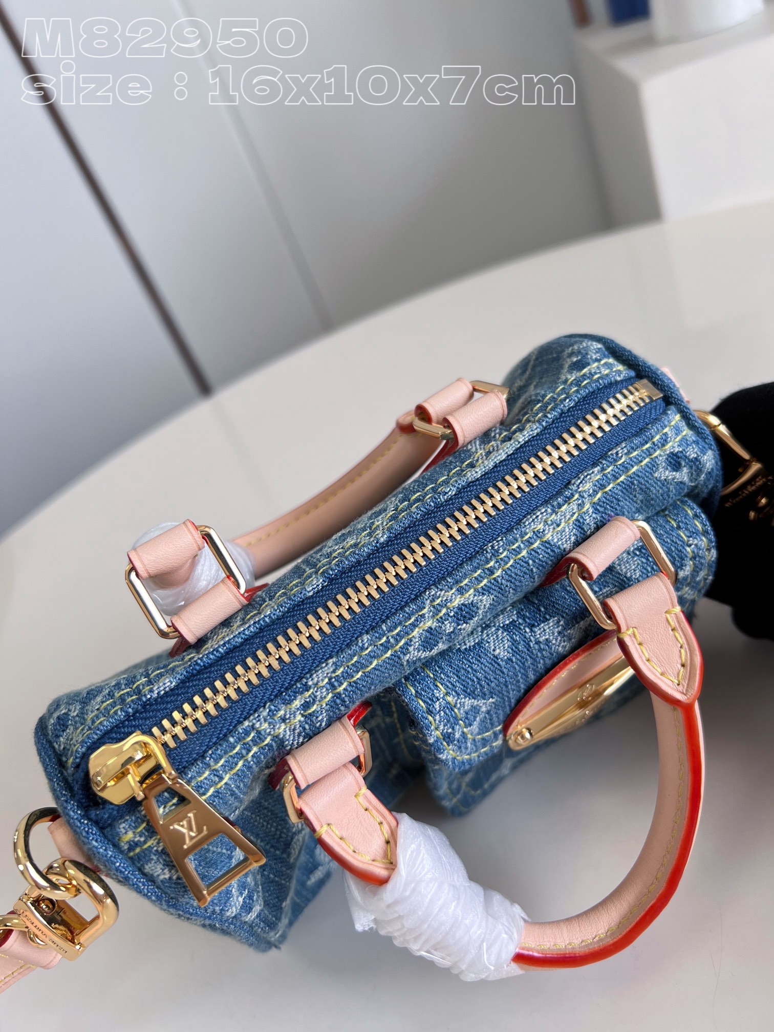 Bagsaaa L0vis Vvtt0n Speedy Denim Bag - 16 x 10 x 7.5CM