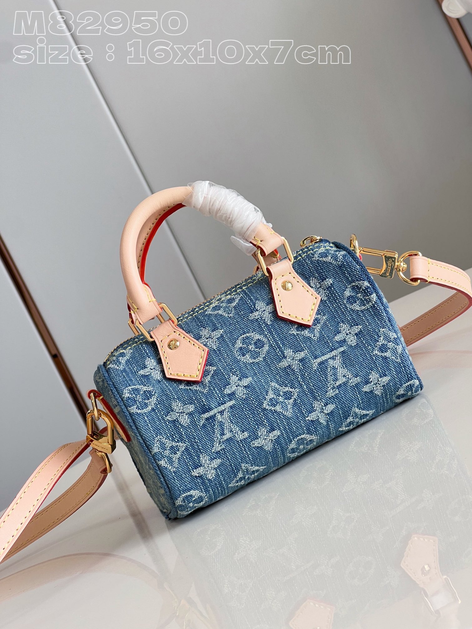 Bagsaaa L0vis Vvtt0n Speedy Denim Bag - 16 x 10 x 7.5CM