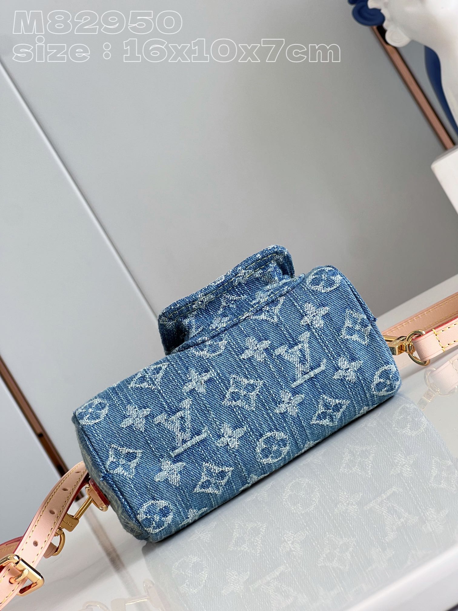 Bagsaaa L0vis Vvtt0n Speedy Denim Bag - 16 x 10 x 7.5CM