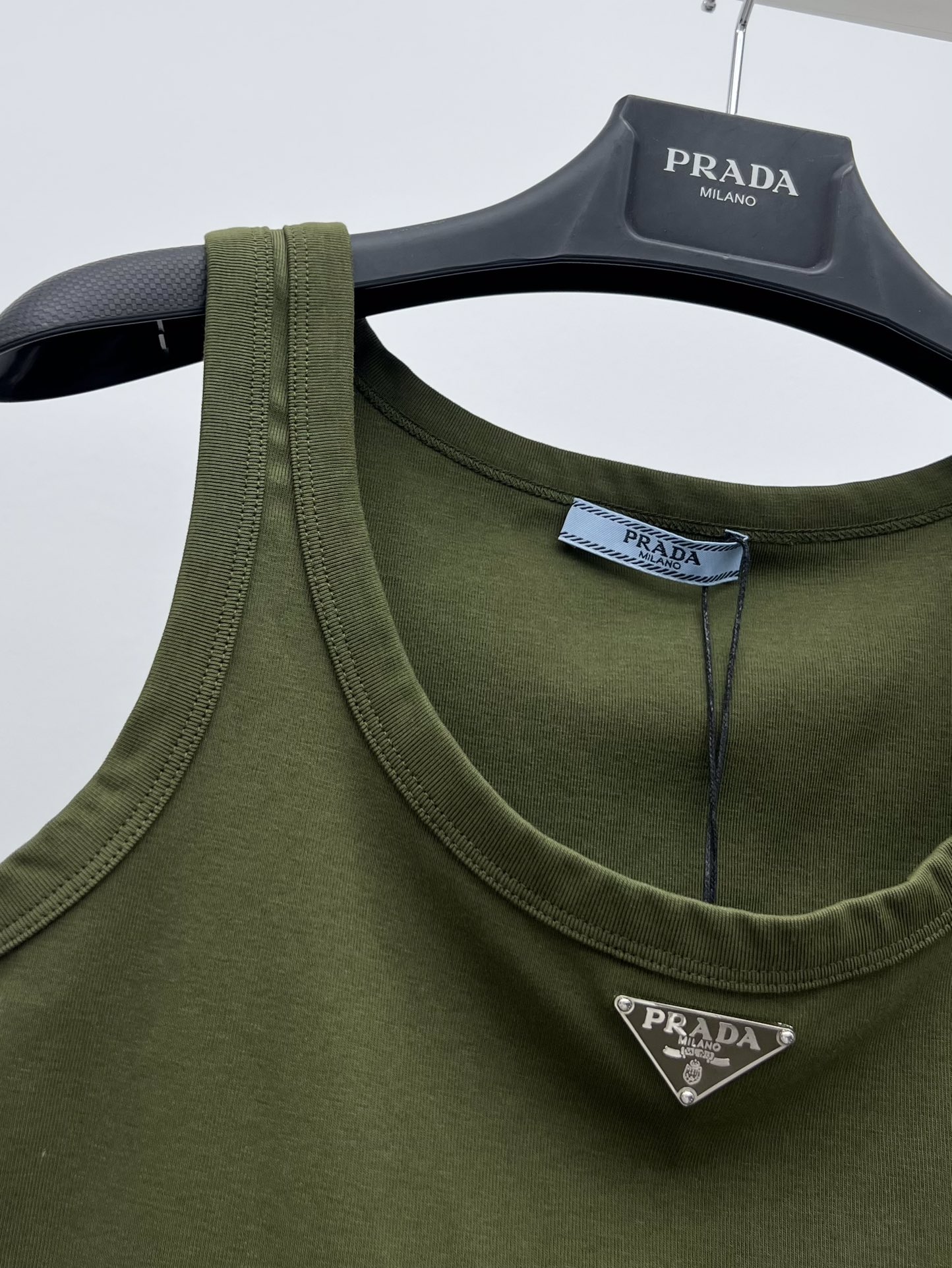 Bagsaaa Pra*a Olive Green Tank Top
