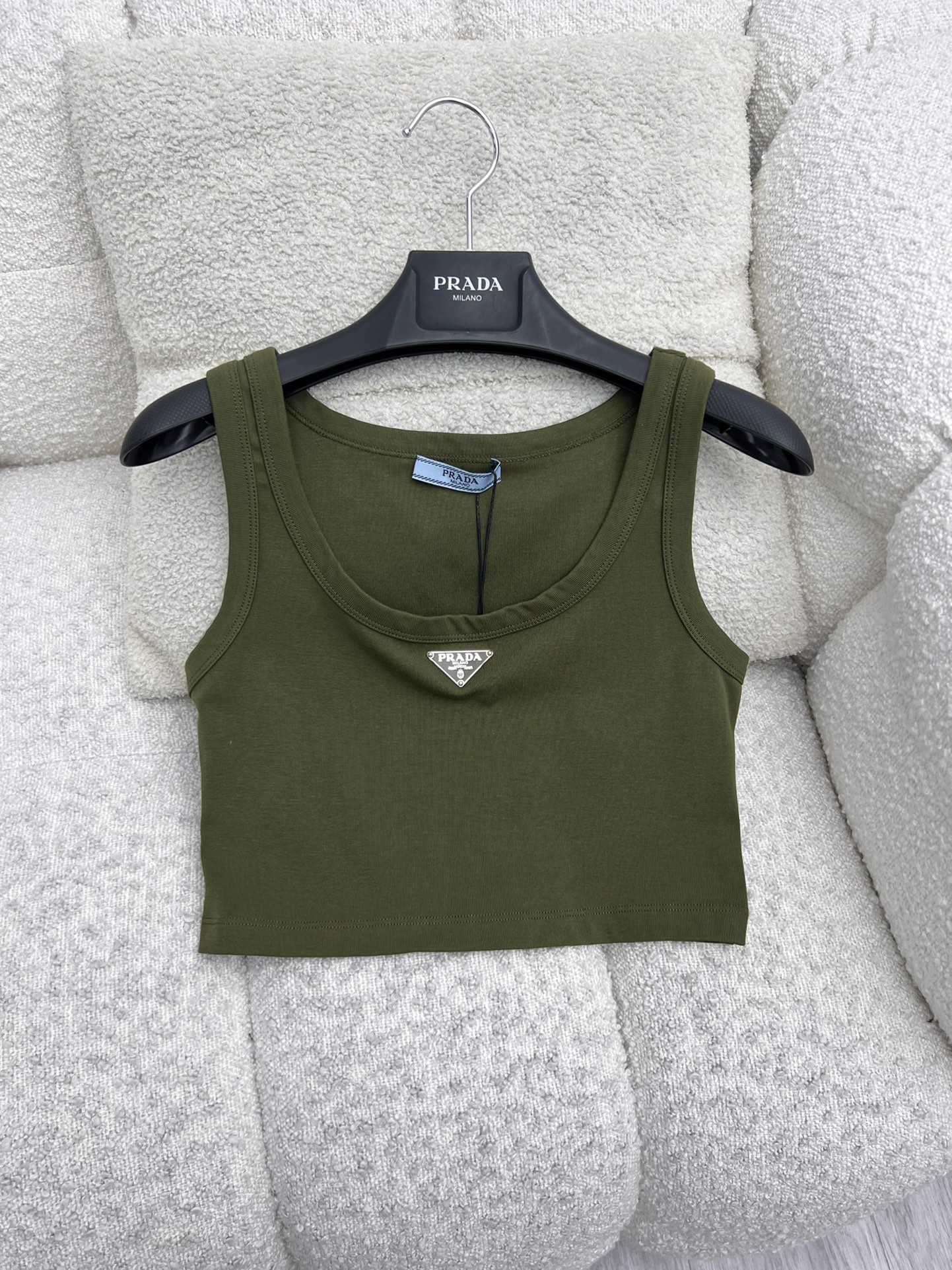 Bagsaaa Pra*a Olive Green Tank Top