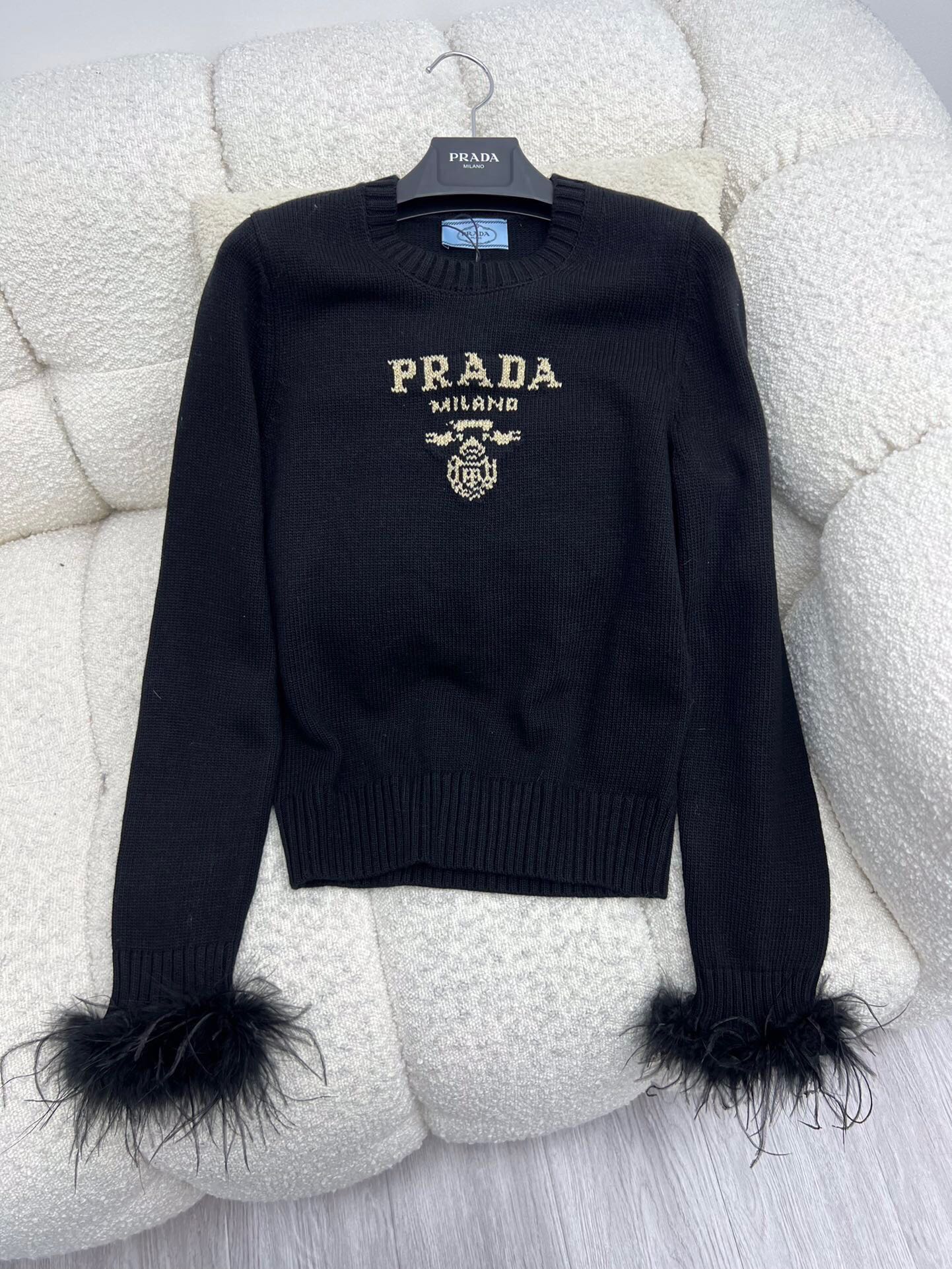 Bagsaaa Pra*a Sweater With Fur Cuff