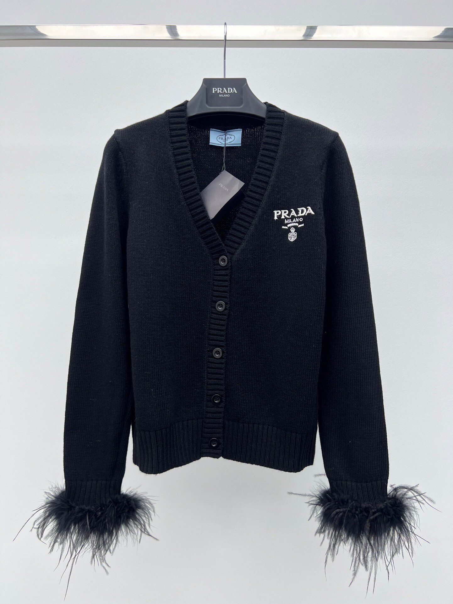 Bagsaaa Pra*a Cardigan With Fur Cuff