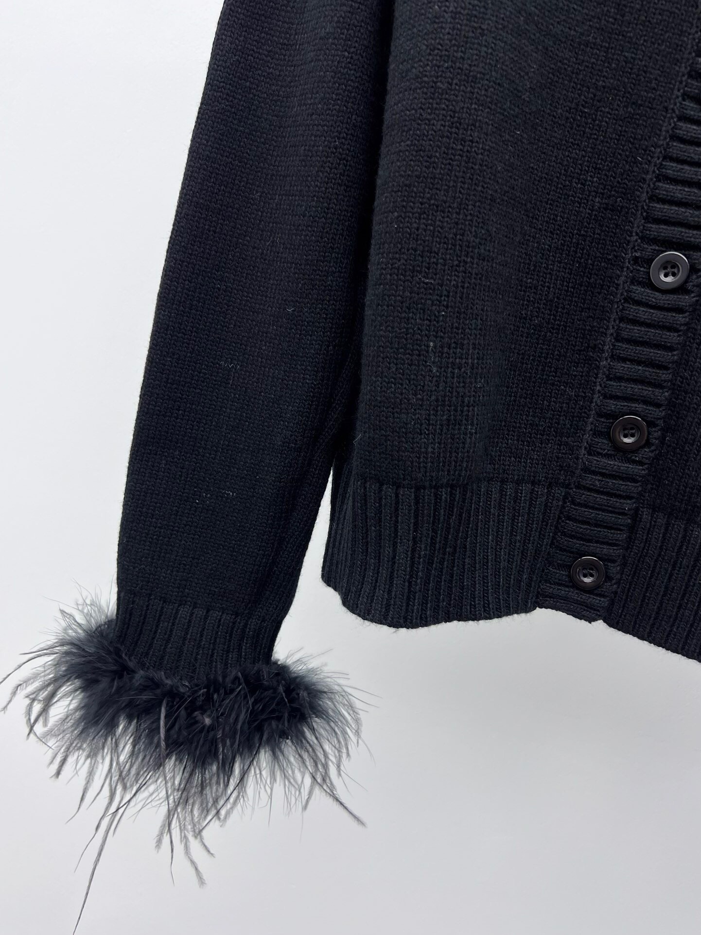 Bagsaaa Pra*a Cardigan With Fur Cuff