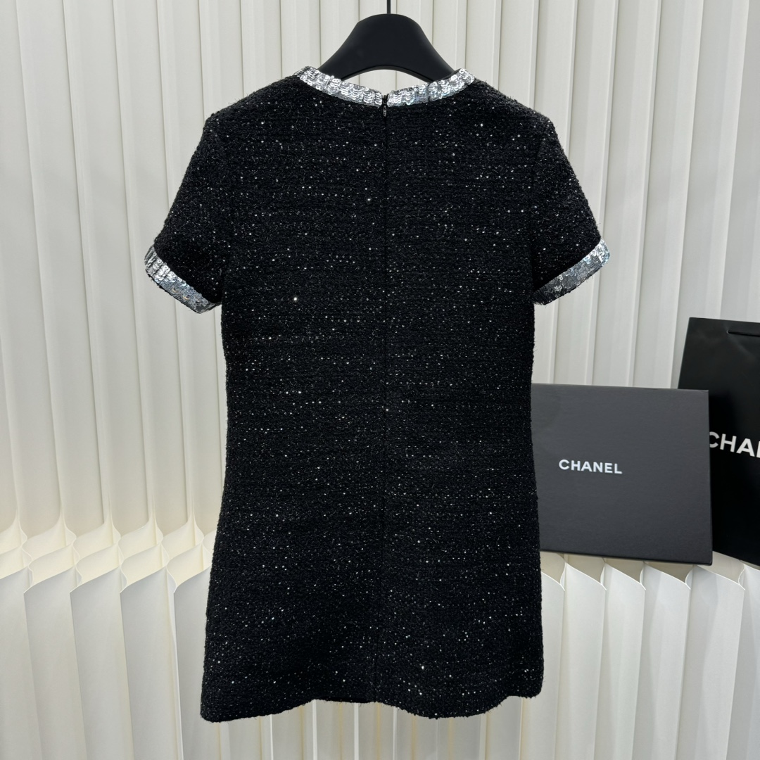 Bagsaaa Valentio Black Tweed Dress