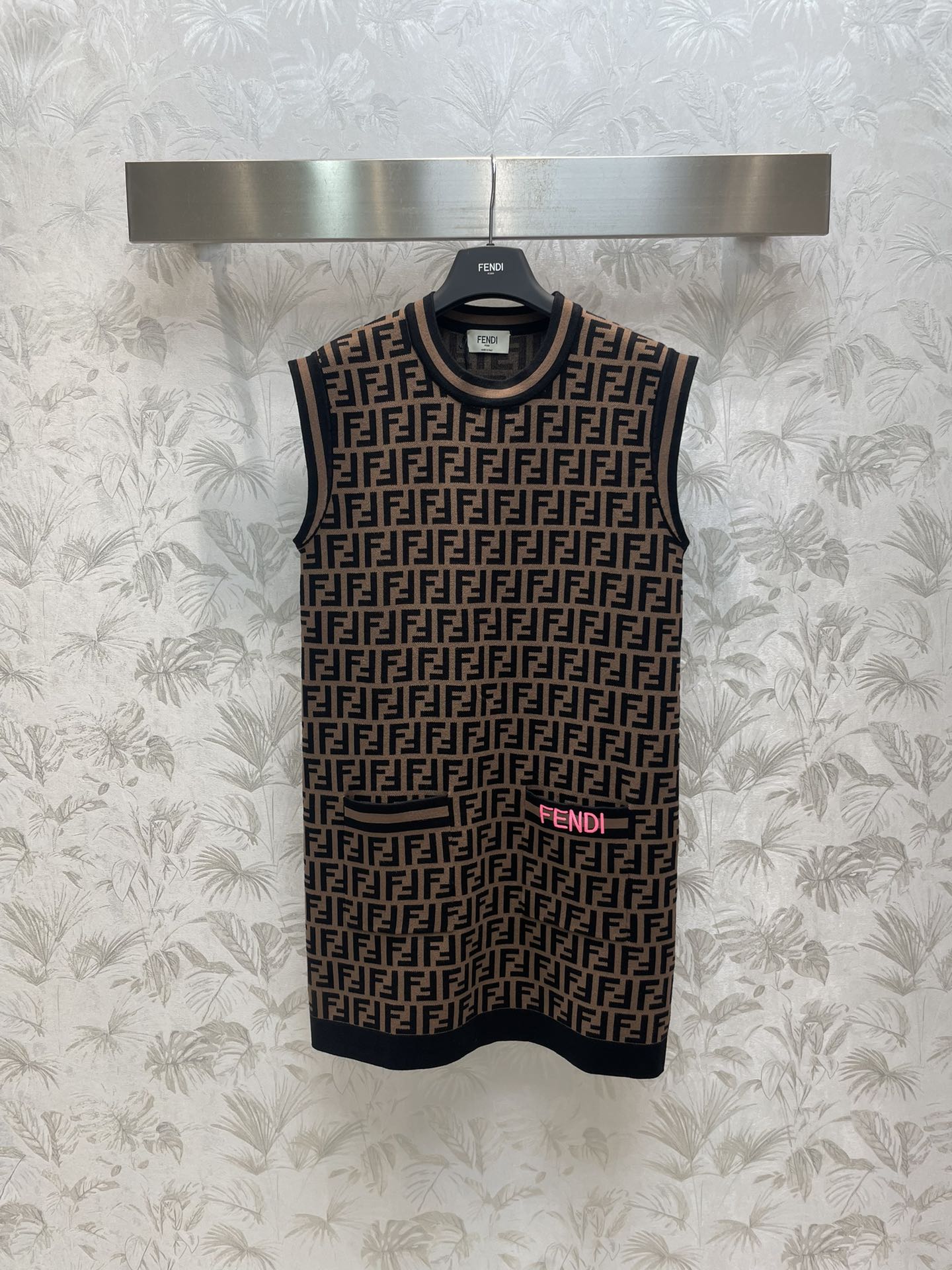Bagsaaa F**di Brown Zucca FF Motif Dress