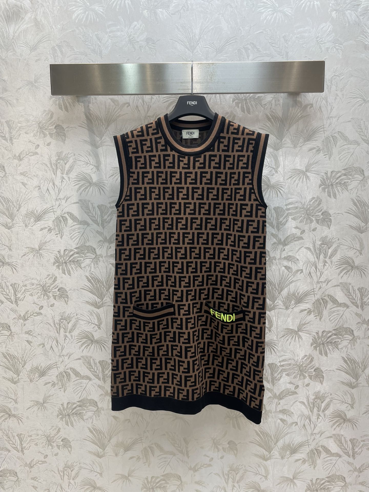 Bagsaaa F**di Brown Zucca FF Motif Dress