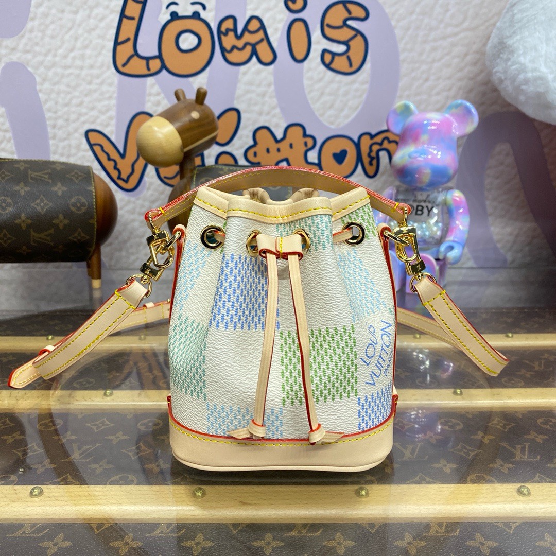 Bagsaaa L0vis Vvtt0n Nano Neonoe Damierlicious coated - 5.1 x 6.3 x 3.9 inches