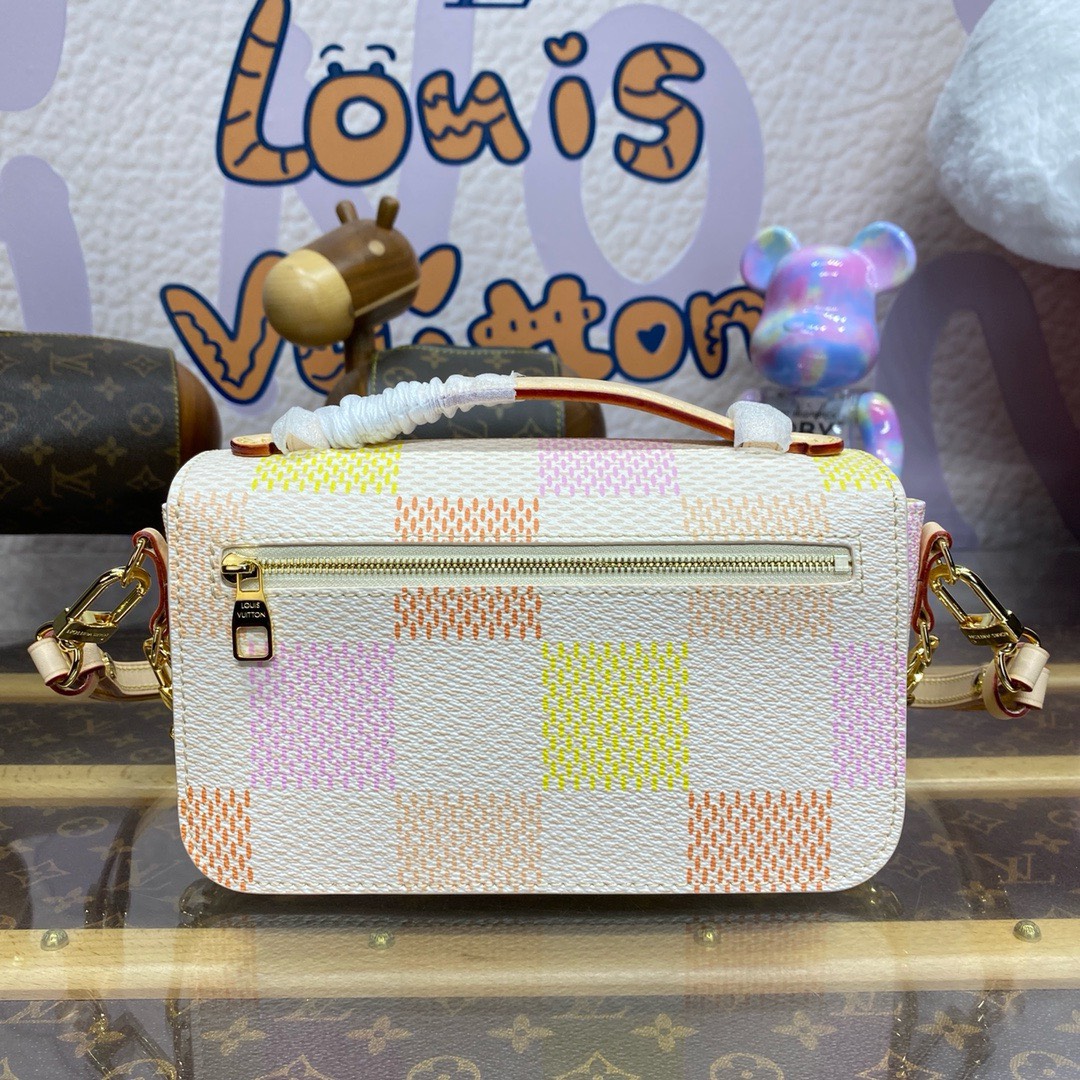 Bagsaaa L0vis Vvtt0n Pochette Métis East West Peach Damier Giant coated canvas - 8.5 x 5.3 x 2.4 inches