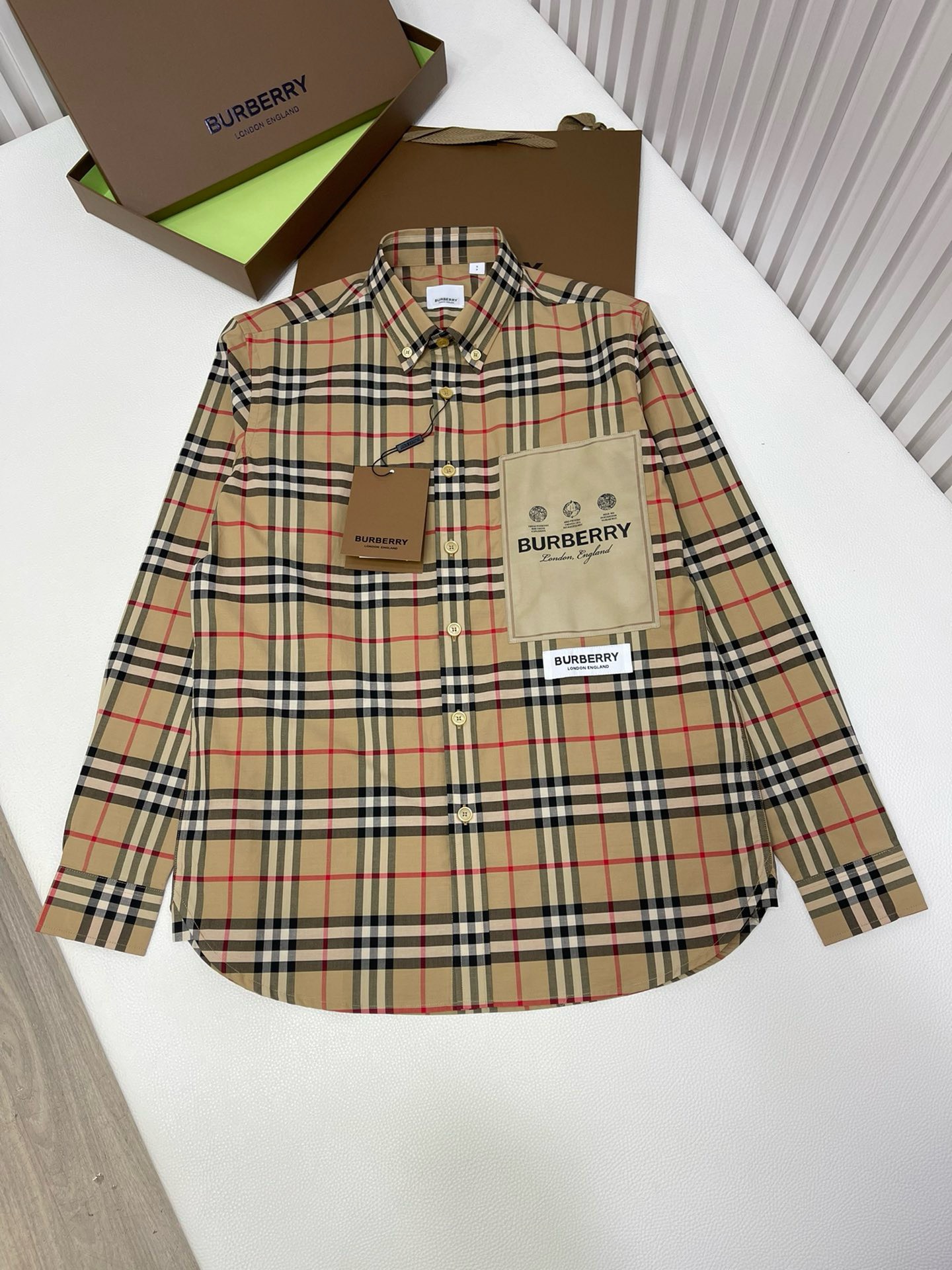 Bagsaaa Bv*b*rry Vintage Check cotton poplin shirt
