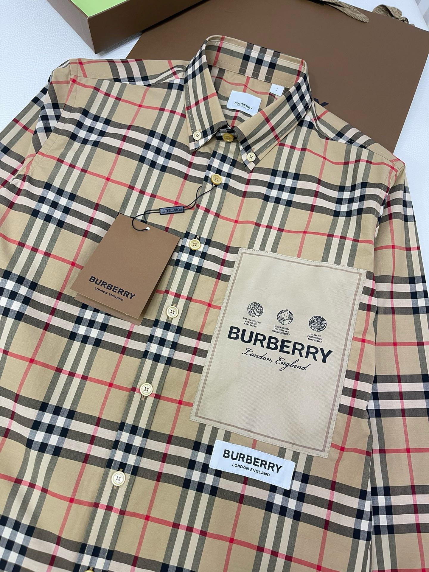 Bagsaaa Bv*b*rry Vintage Check cotton poplin shirt