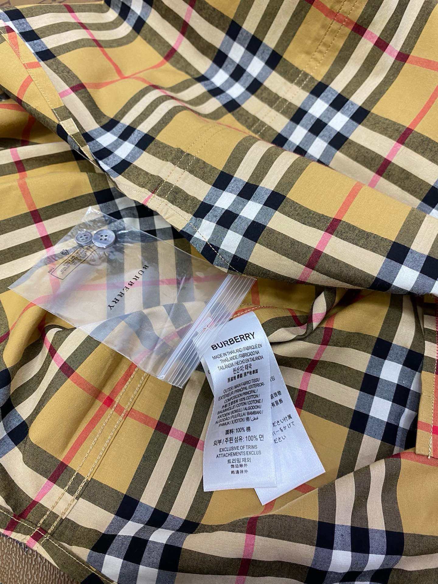 Bagsaaa Bv*b*rry Vintage Checked Shirt Yellow
