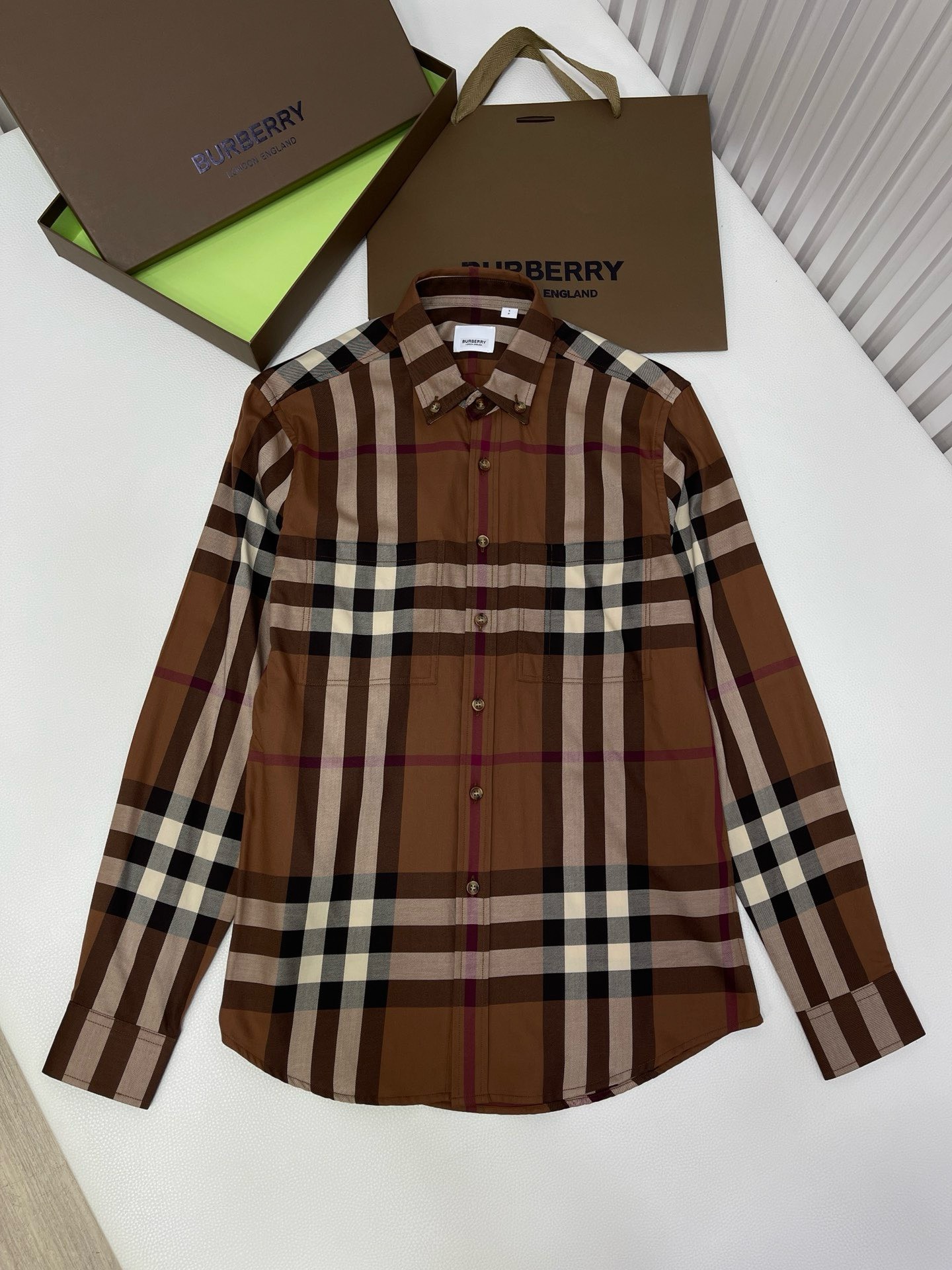 Bagsaaa Bv*b*rry Vintage Checked Shirt Brown