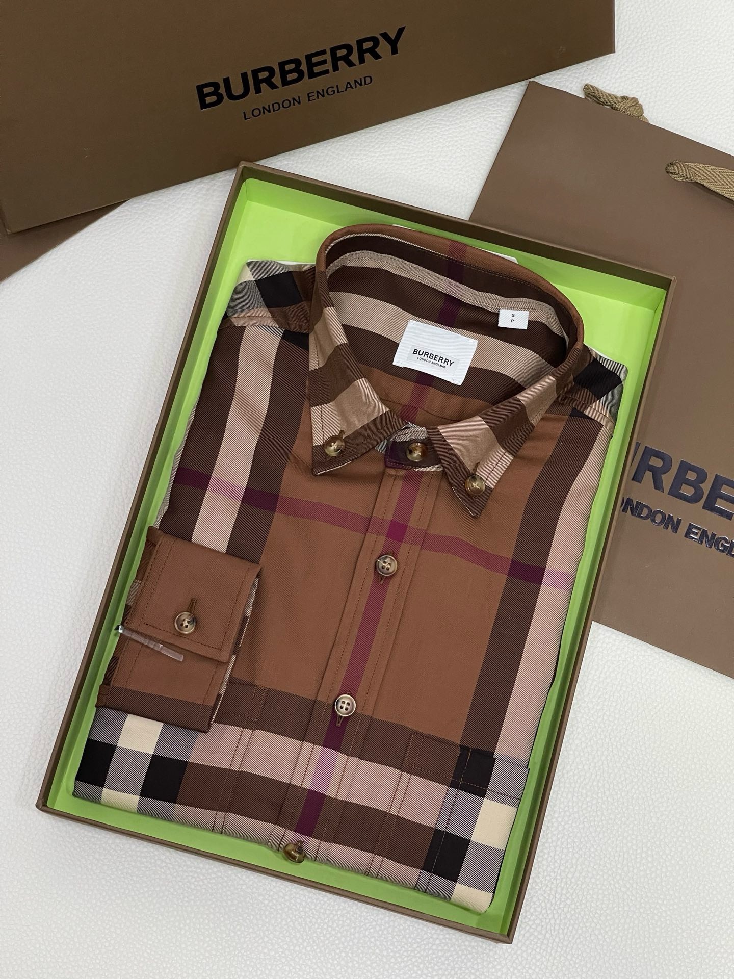 Bagsaaa Bv*b*rry Vintage Checked Shirt Brown