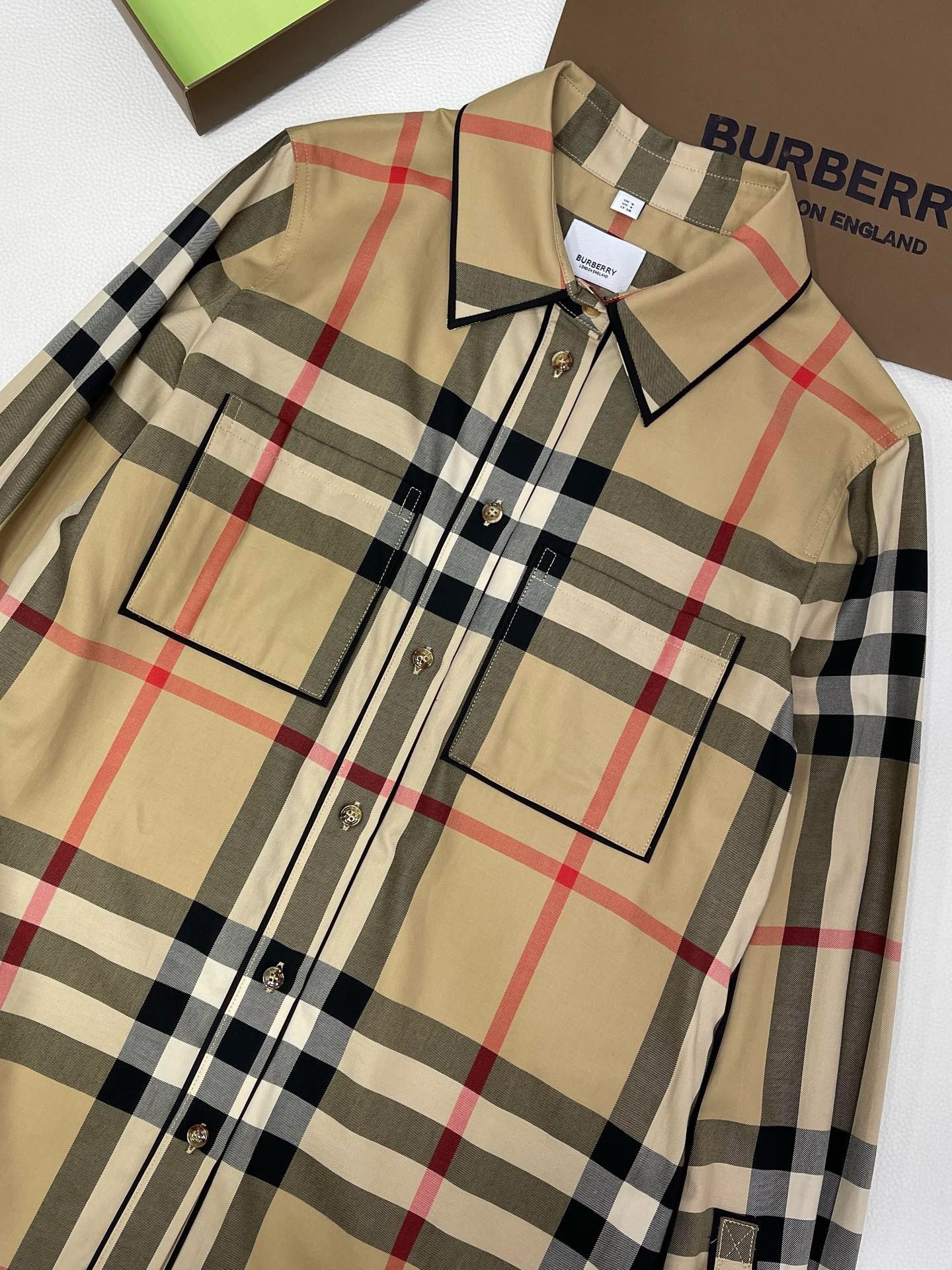 Bagsaaa Bv*b*rry Vintage Checked Shirt Yellow With Front Pocket
