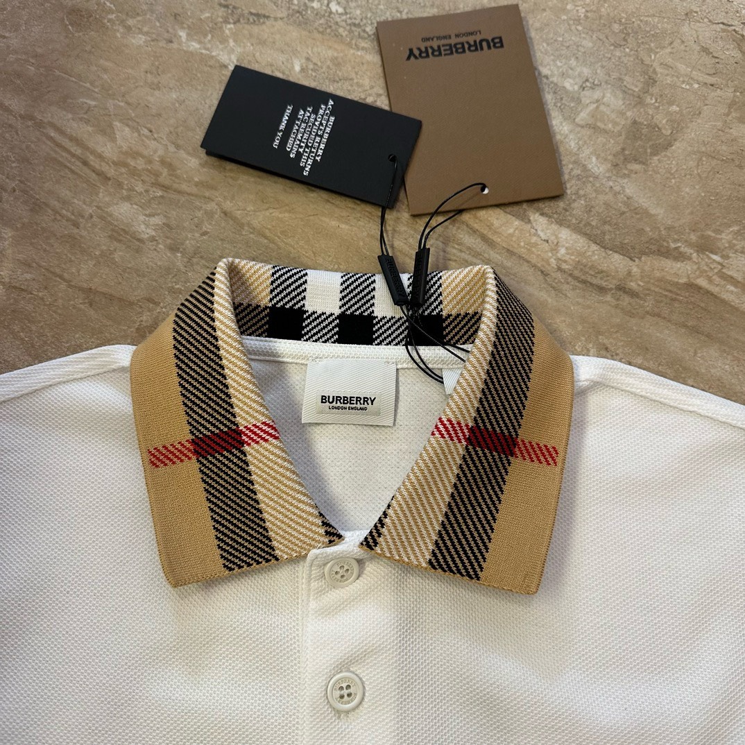 BAGSAAA Bv*b*rry LONDON ENGLAND POLO CODY SHIRT WHITE