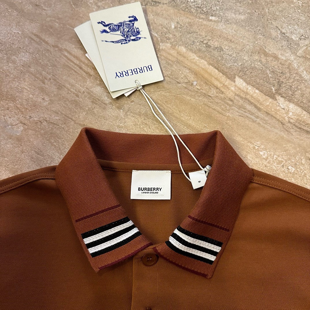 BAGSAAA Bv*b*rry LONDON ENGLAND POLO CODY SHIRT BROWN