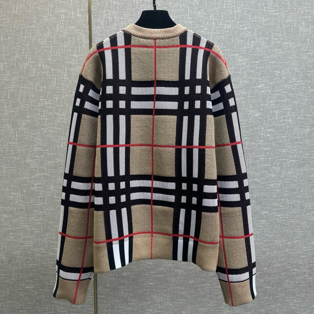 Bagsaaa Burrberry Check Cotton Blend Sweater