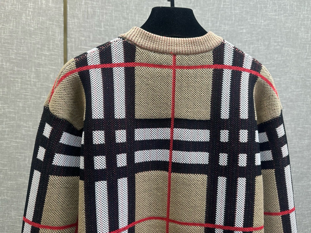 Bagsaaa Burrberry Check Cotton Blend Sweater